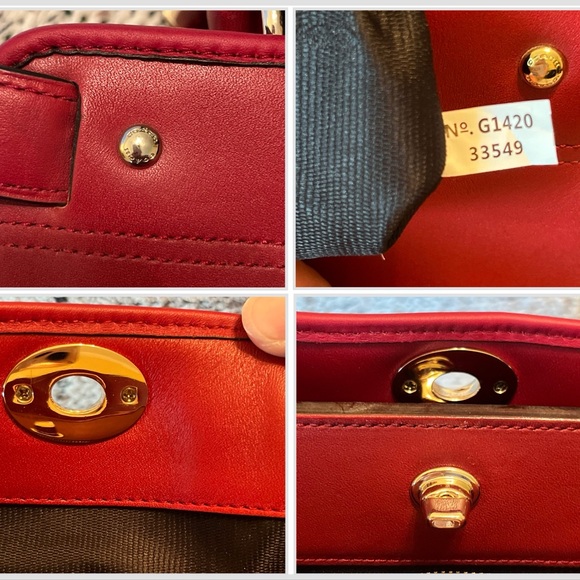 COACH Coach Gramercy Satchel Tophandle Leather Handbag Red GUC Style 33549 - Picture 13 of 16